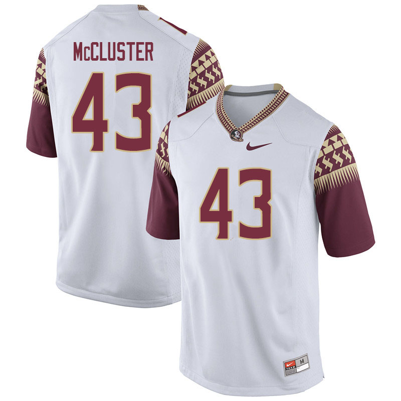 Men #43 Jayion McCluster Florida State Seminoles College Football Jerseys Sale-White